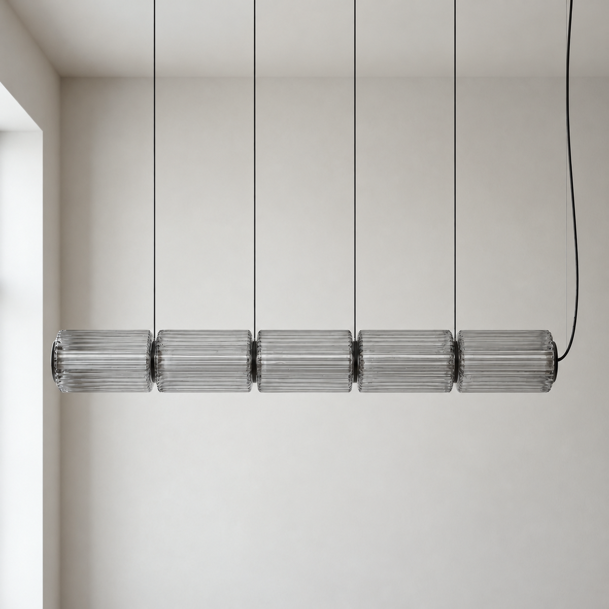 Cylinder Glass Pendant Light – Modern Linear Hanging Lighting