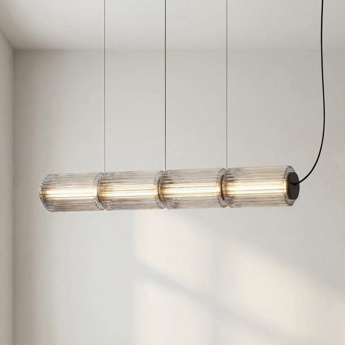 Cylinder Glass Pendant Light – Modern Linear Hanging Lighting