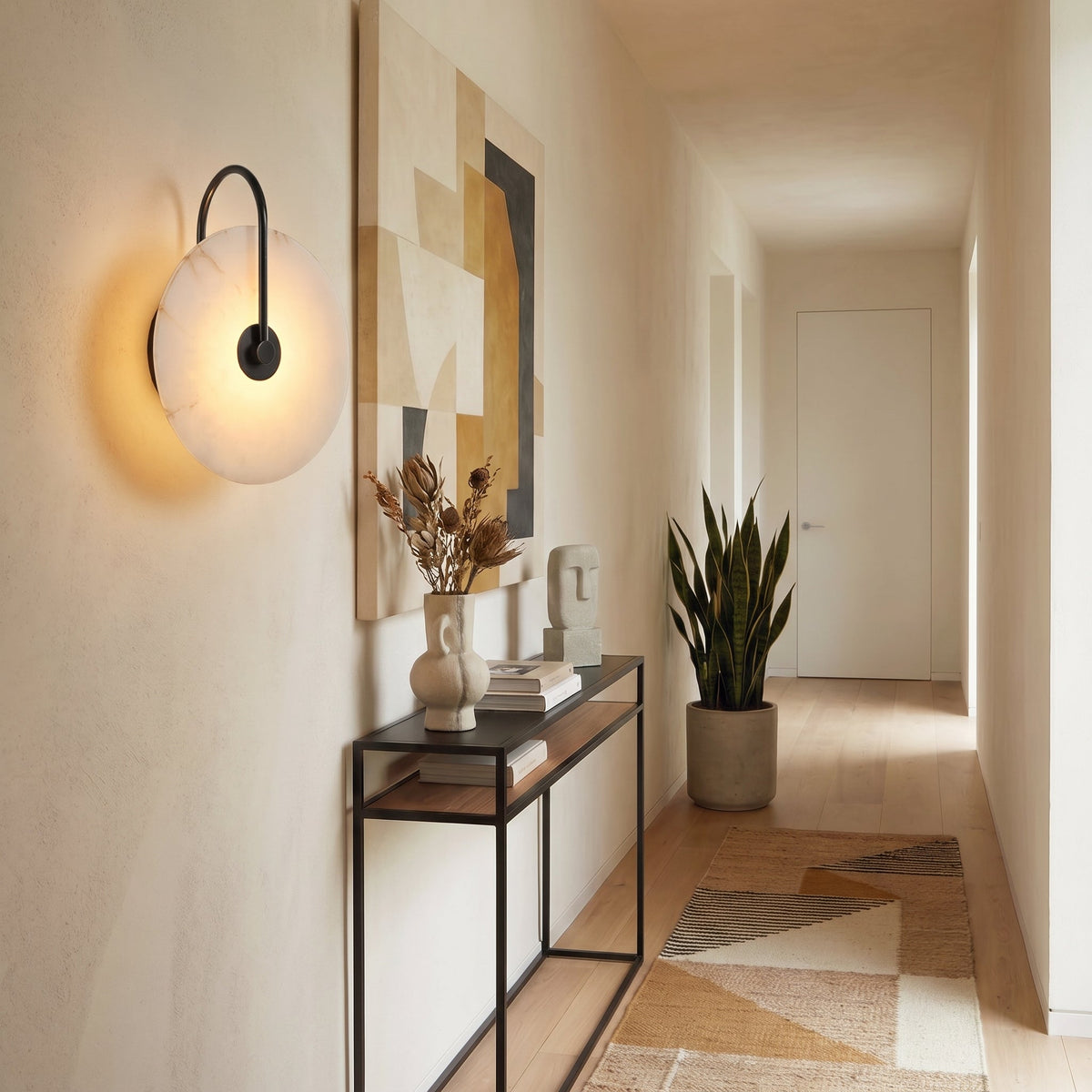 Alab Marble LED Wall Lamp – Elegant Alabaster Wall Lighting