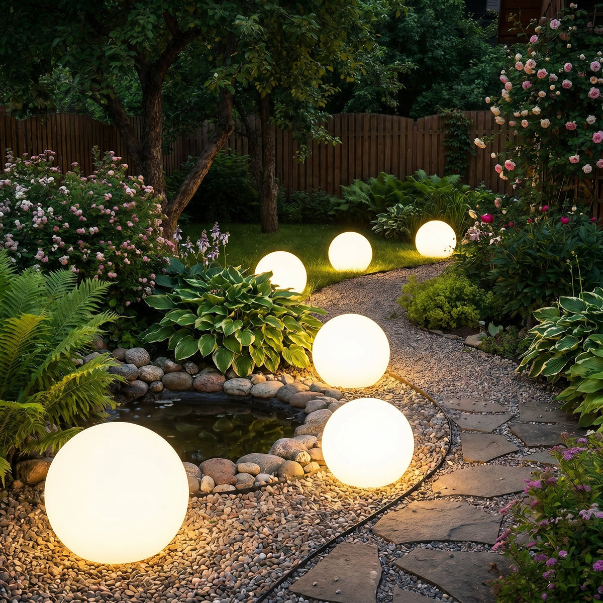 LED Garden Sphere Light – Waterproof Outdoor Globe Lighting