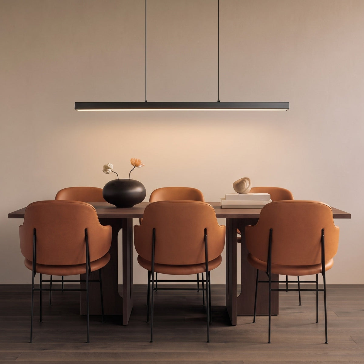 Slim Linear LED Pendant Light – Minimalist Dining Room Lighting