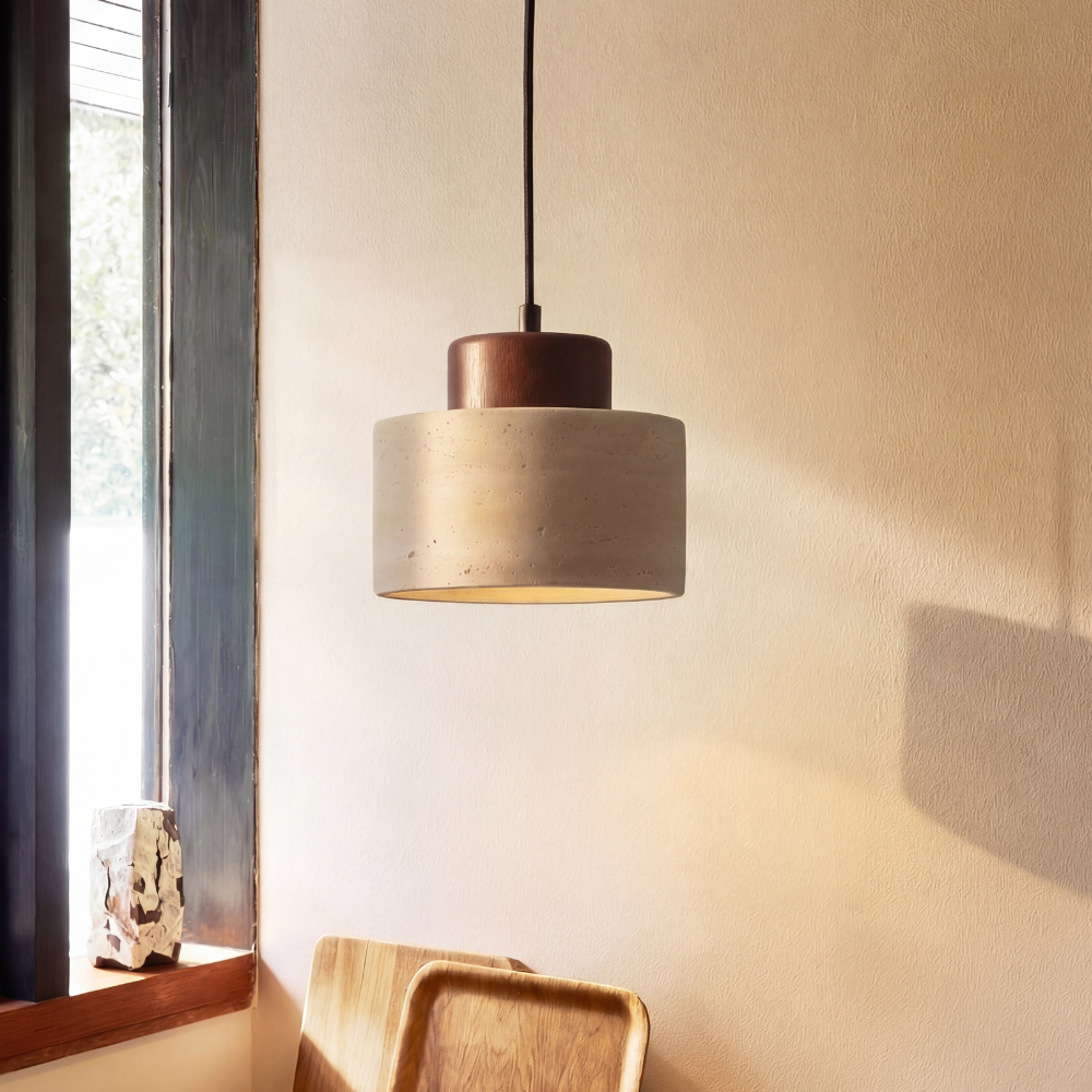 Travertine Stone Pendant Light – Modern Natural Stone Lighting