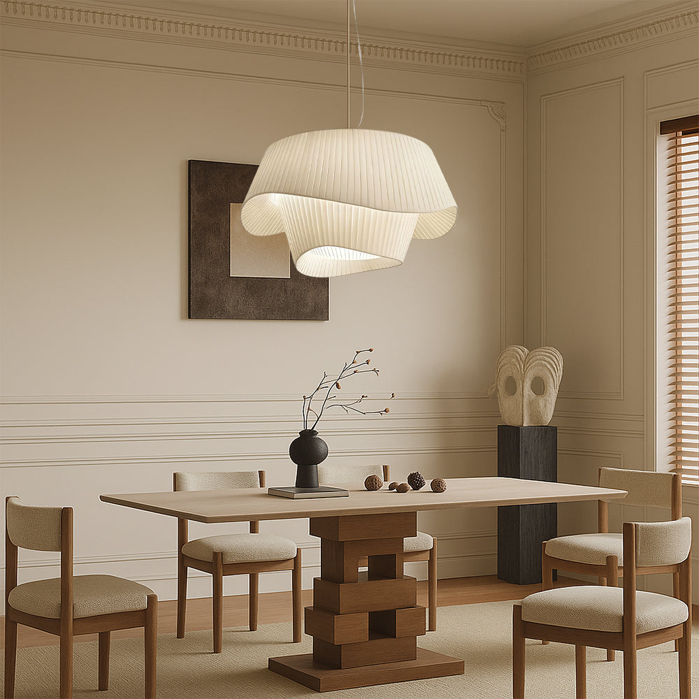 Wave Fabric Pendant Light – Elegant Sculptural Hanging Lighting