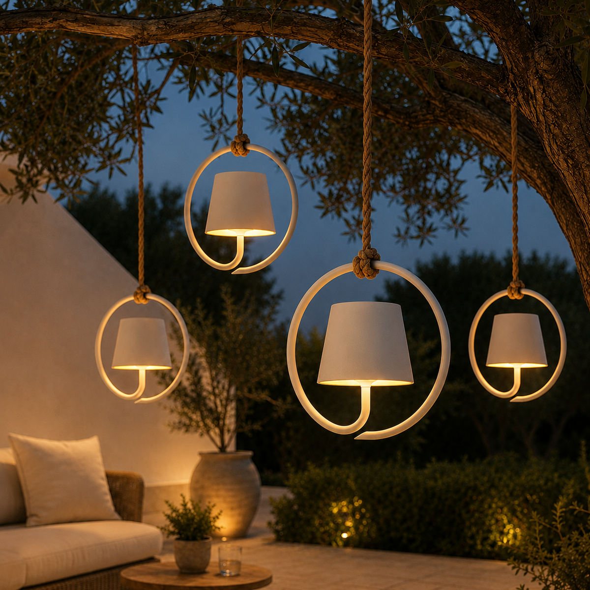 Outdoor Rechargeable Pendant Light – Modern Hanging Ambient Lighting