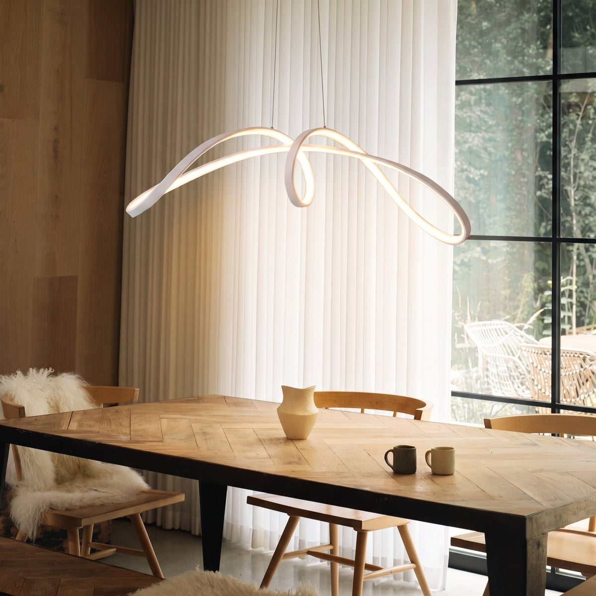 Sculptural Spiral LED Pendant Light – Contemporary Hanging Lighting