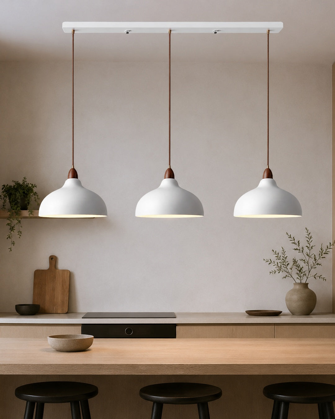Scandinavian Wood and Metal Pendant Light – Modern Minimalist Lighting