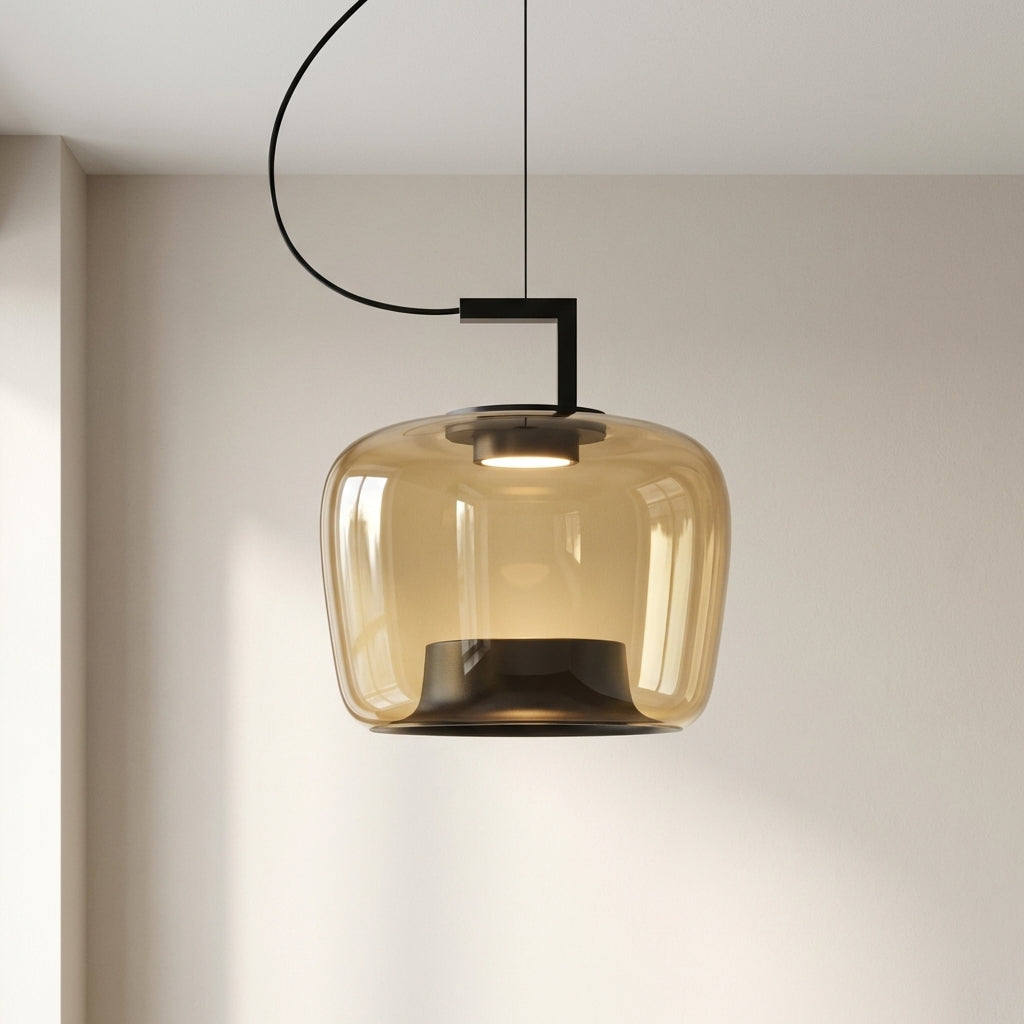 Modern Glass Pendant Light – Elegant Amber Glass Lighting