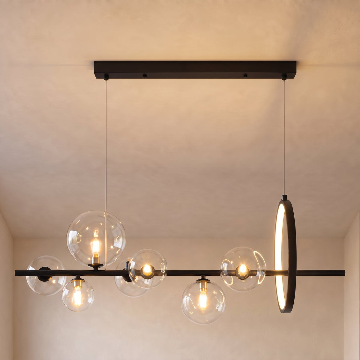 Linear Glass Globe Pendant Light – Contemporary Geometric Lighting