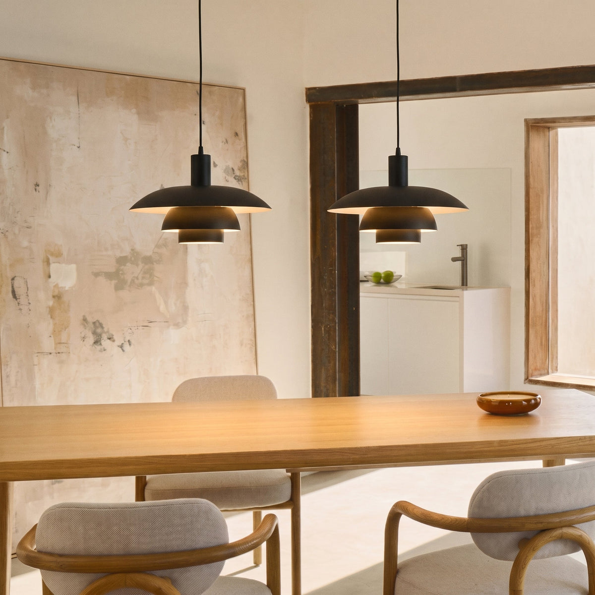 Scandinavian Minimalist Layered Metal LED Pendant Light