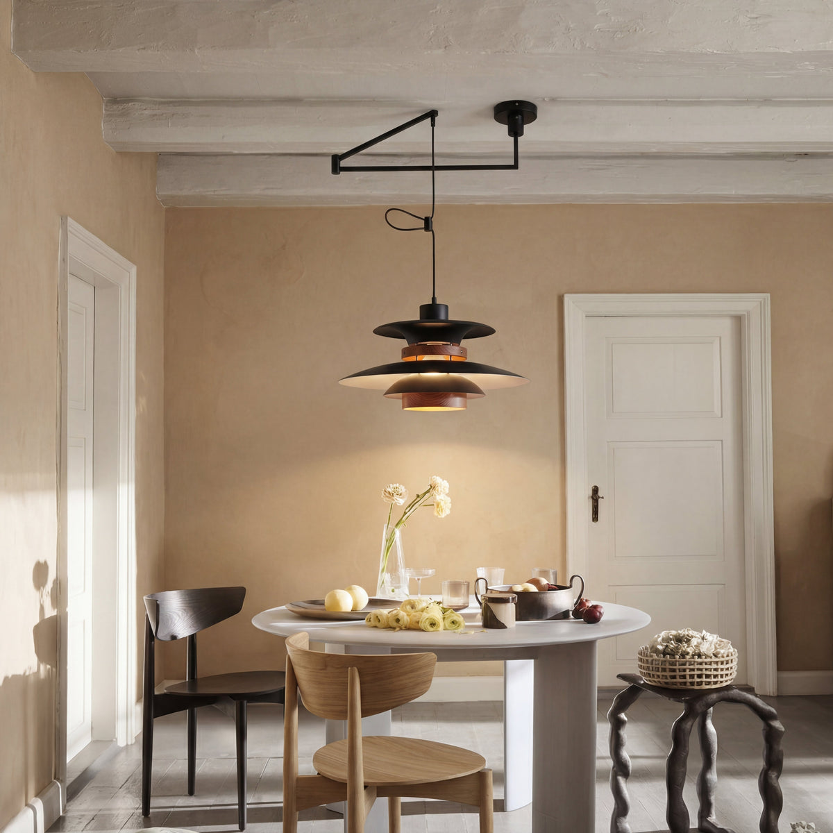 Merado Swing Arm Pendant Light – Modern Layered Scandinavian Lighting