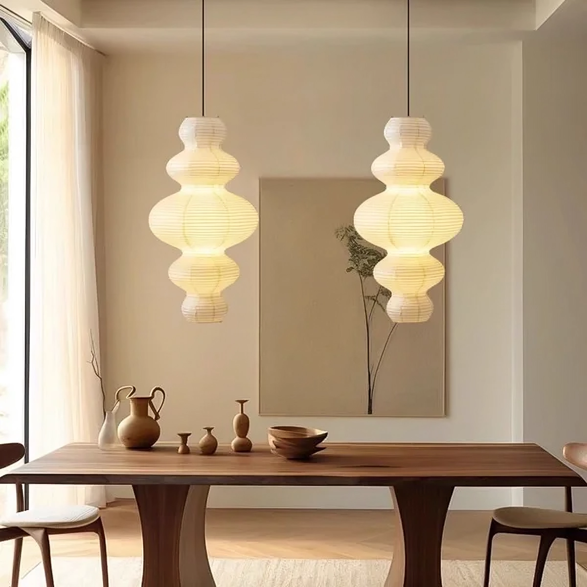 Multilayer Rice Paper Pendant Light – Japanese-Inspired Hanging Lighting