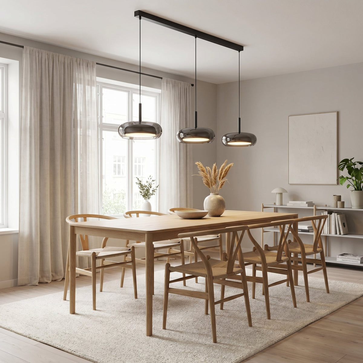 3-Head Glass Pendant Light – Modern Kitchen and Dining Lighting