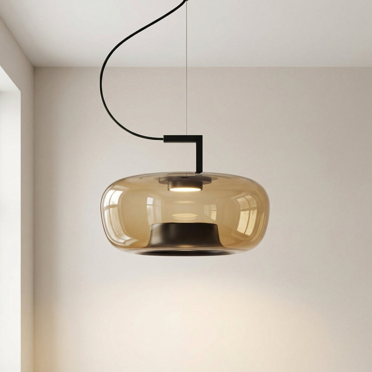 Modern Glass Pendant Light – Elegant Amber Glass Lighting