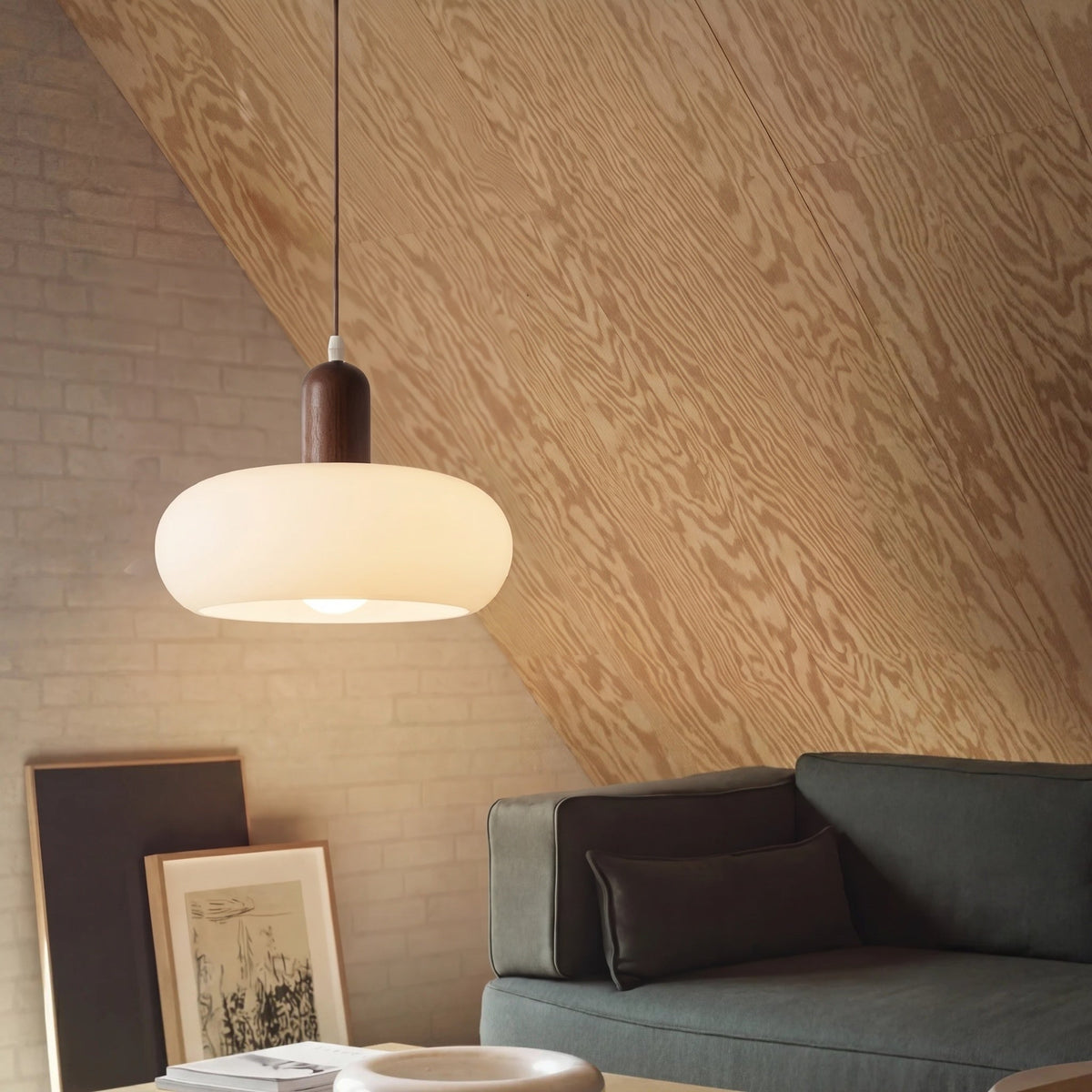 Nordic Cream Pendant Light – Modern Scandinavian Glass Lighting