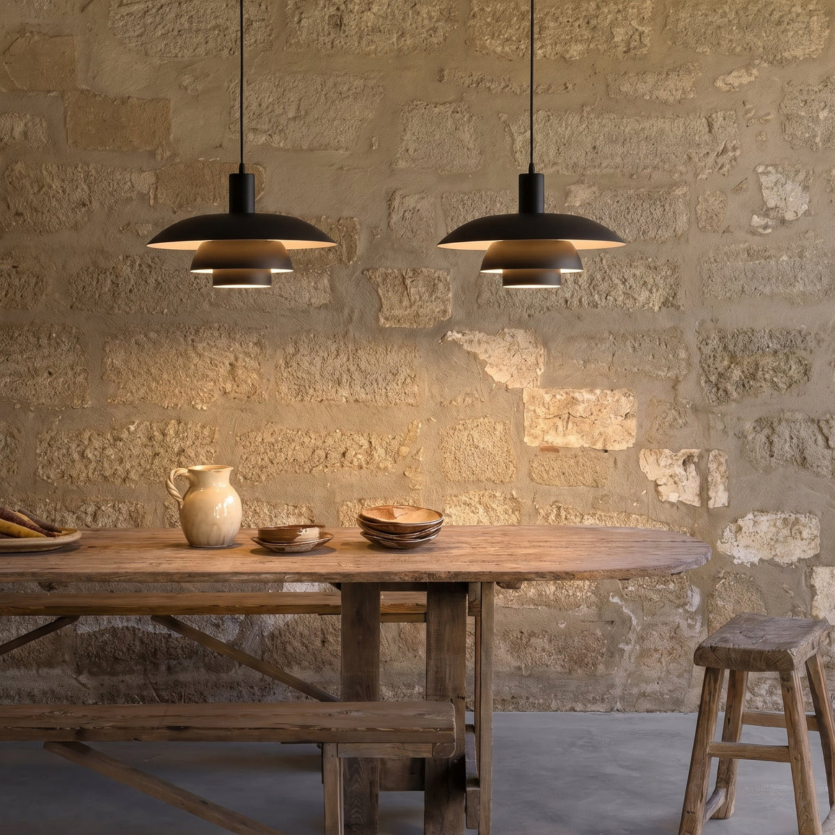 Scandinavian Minimalist Layered Metal LED Pendant Light