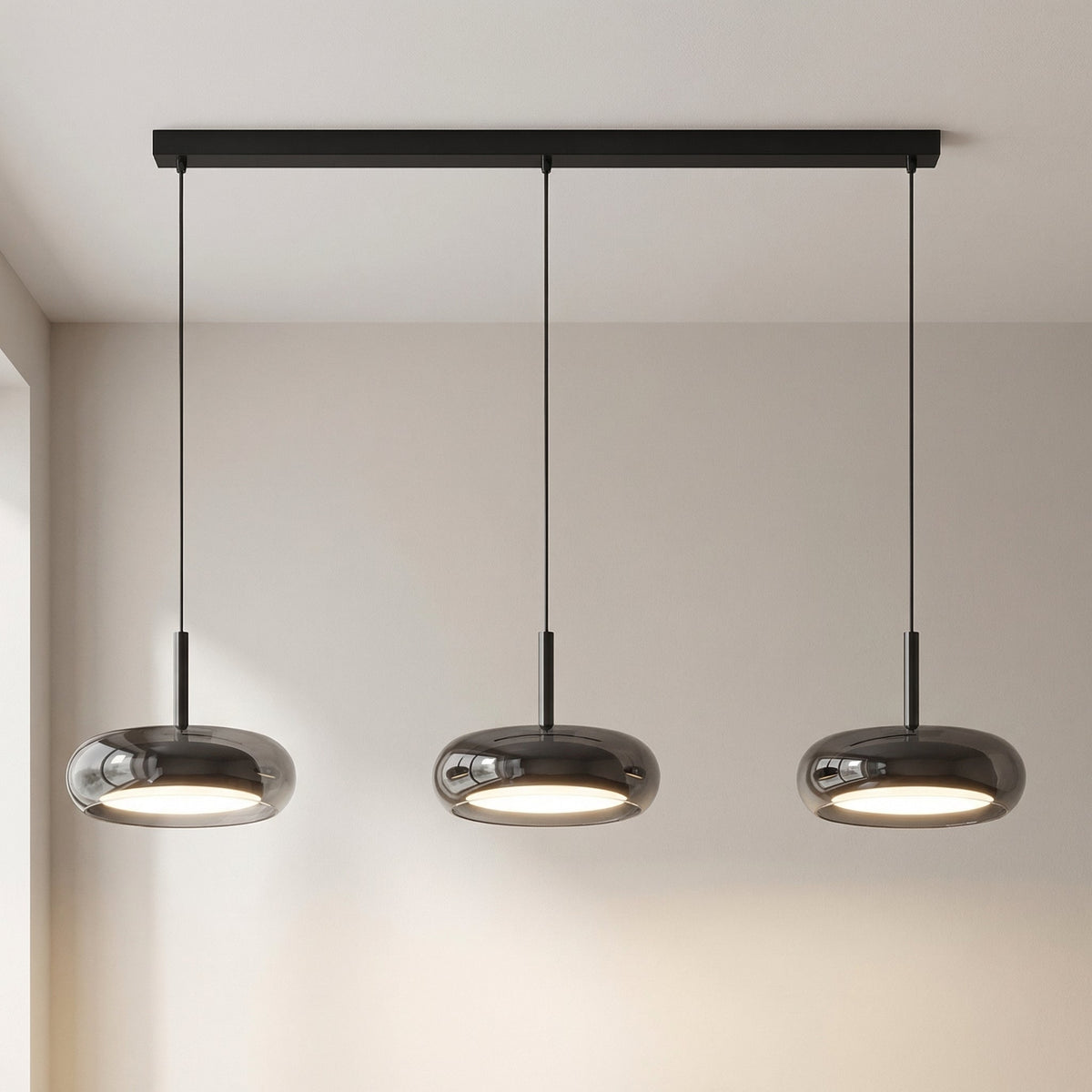 3-Head Glass Pendant Light – Modern Kitchen and Dining Lighting