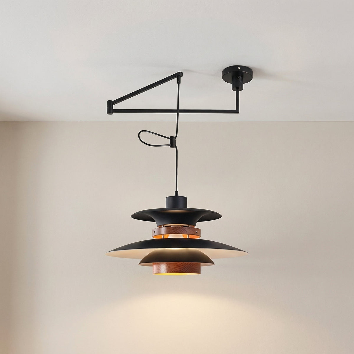 Merado Swing Arm Pendant Light – Modern Layered Scandinavian Lighting