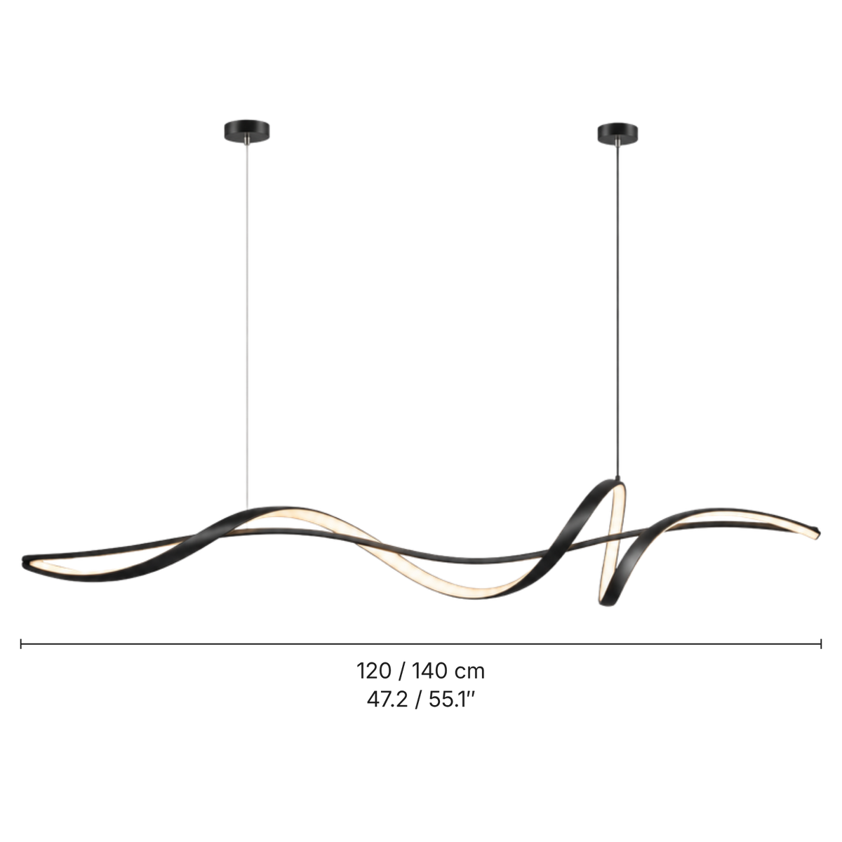 Flowing Wave LED Pendant Light – Scandinavian Hanging Lighting