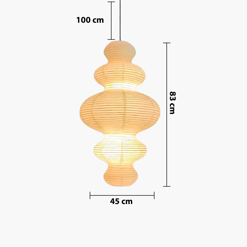 Multilayer Rice Paper Pendant Light – Japanese-Inspired Hanging Lighting