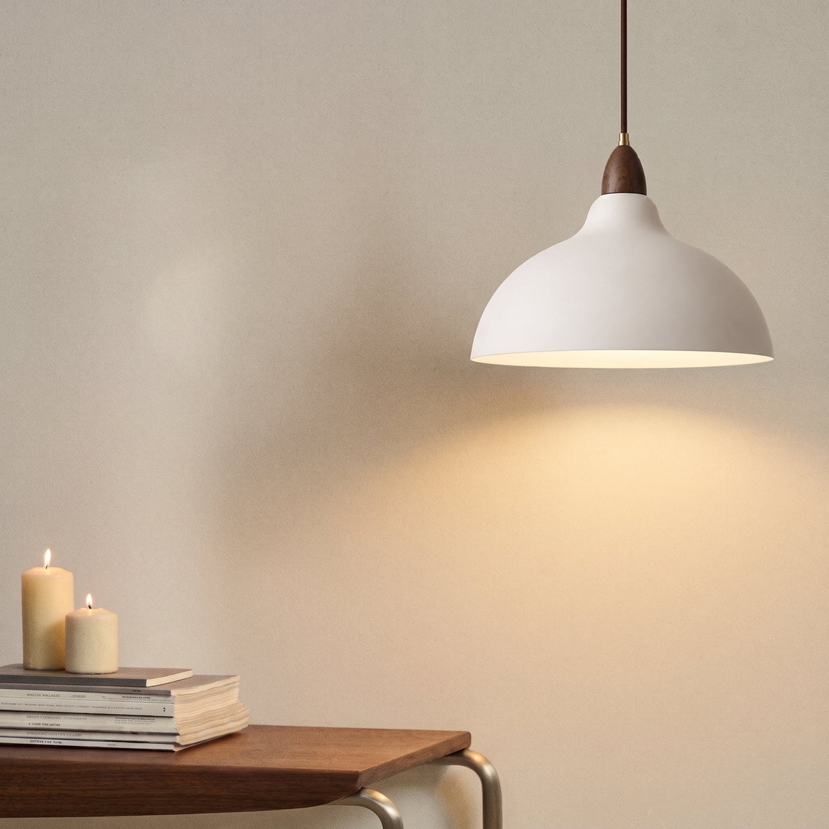 Scandinavian Wood and Metal Pendant Light – Modern Minimalist Lighting