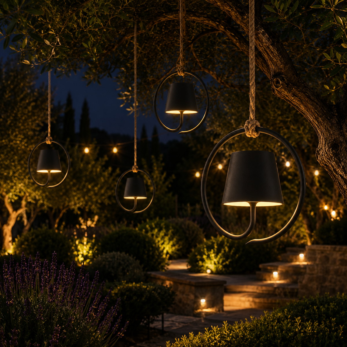Outdoor Rechargeable Pendant Light – Modern Hanging Ambient Lighting