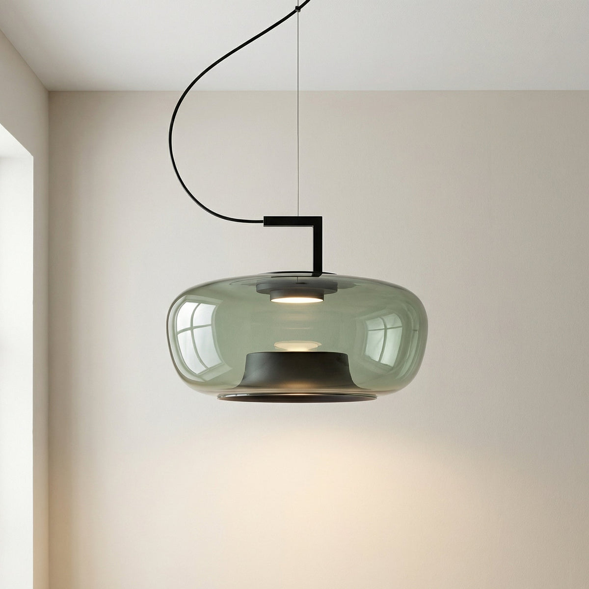 Modern Glass Pendant Light – Elegant Amber Glass Lighting