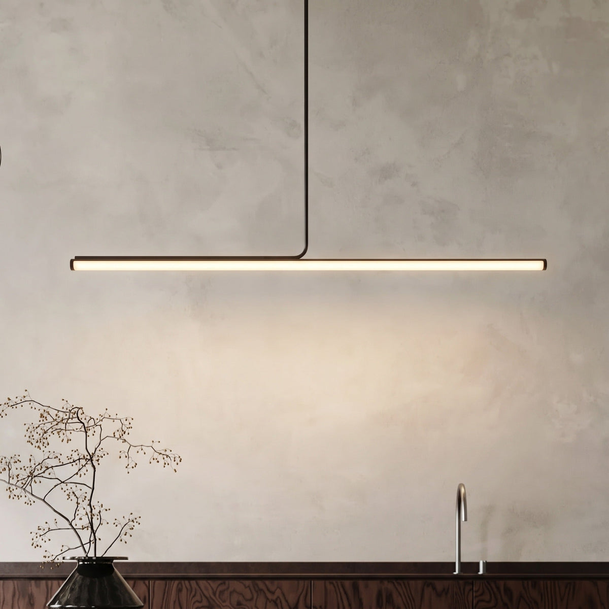 Slim Linear LED Pendant Light – Minimalist Bar Lighting