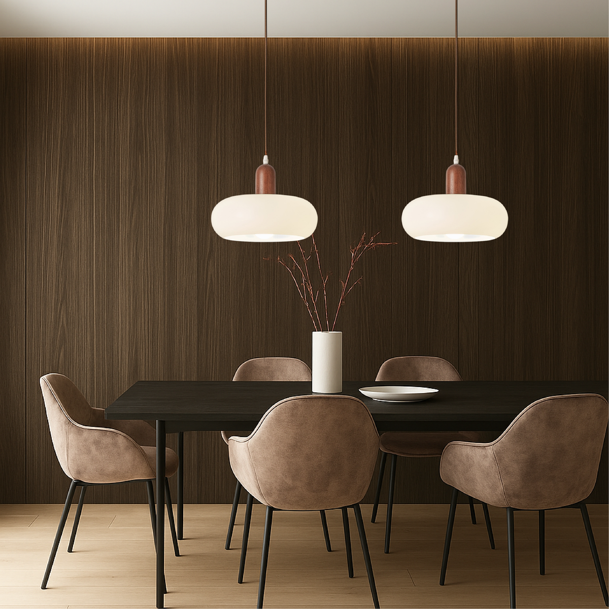 Nordic Cream Pendant Light – Modern Scandinavian Glass Lighting