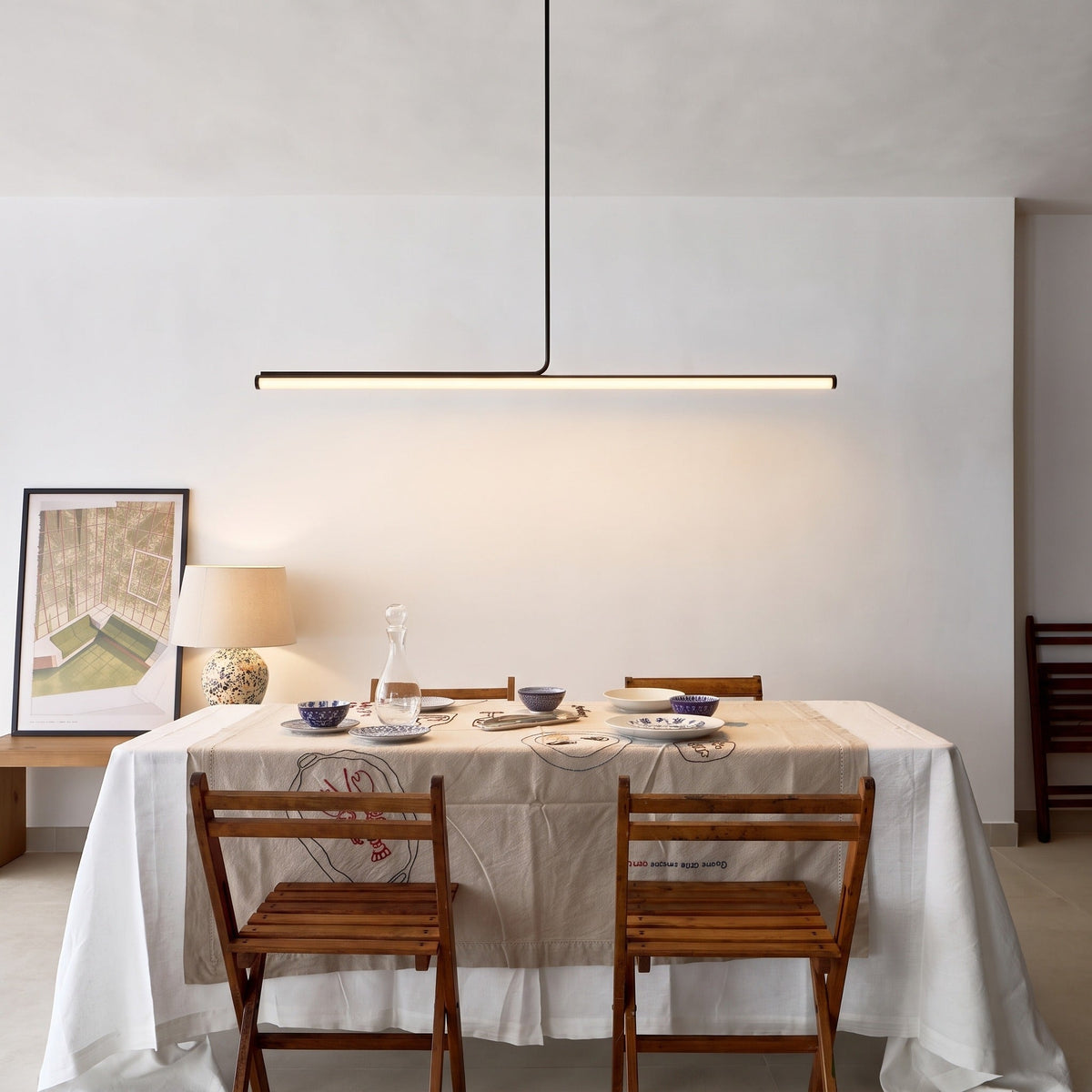 Slim Linear LED Pendant Light – Minimalist Bar Lighting