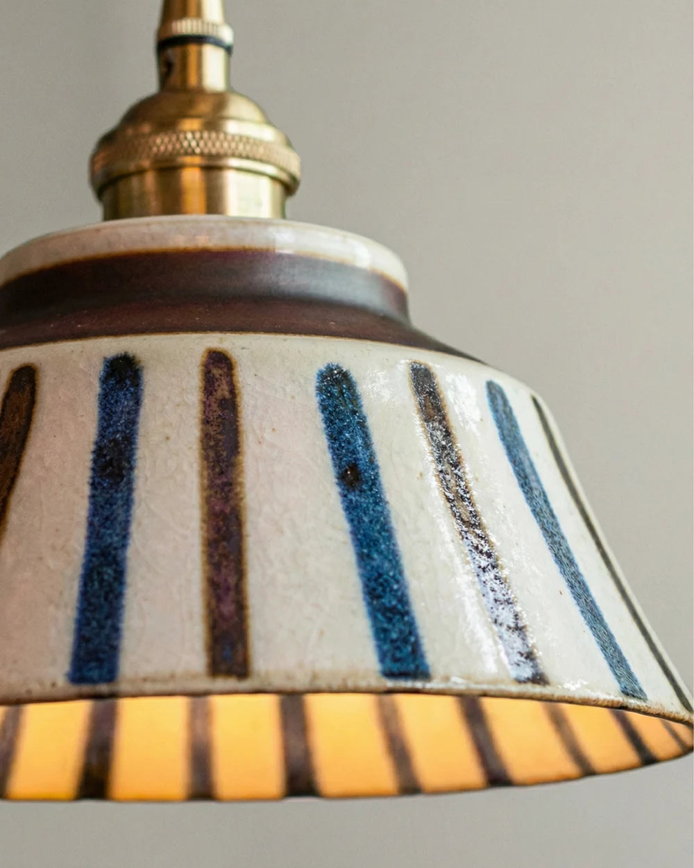 Vintage Ceramic Pendant Light – Floral Pattern Hanging Lighting