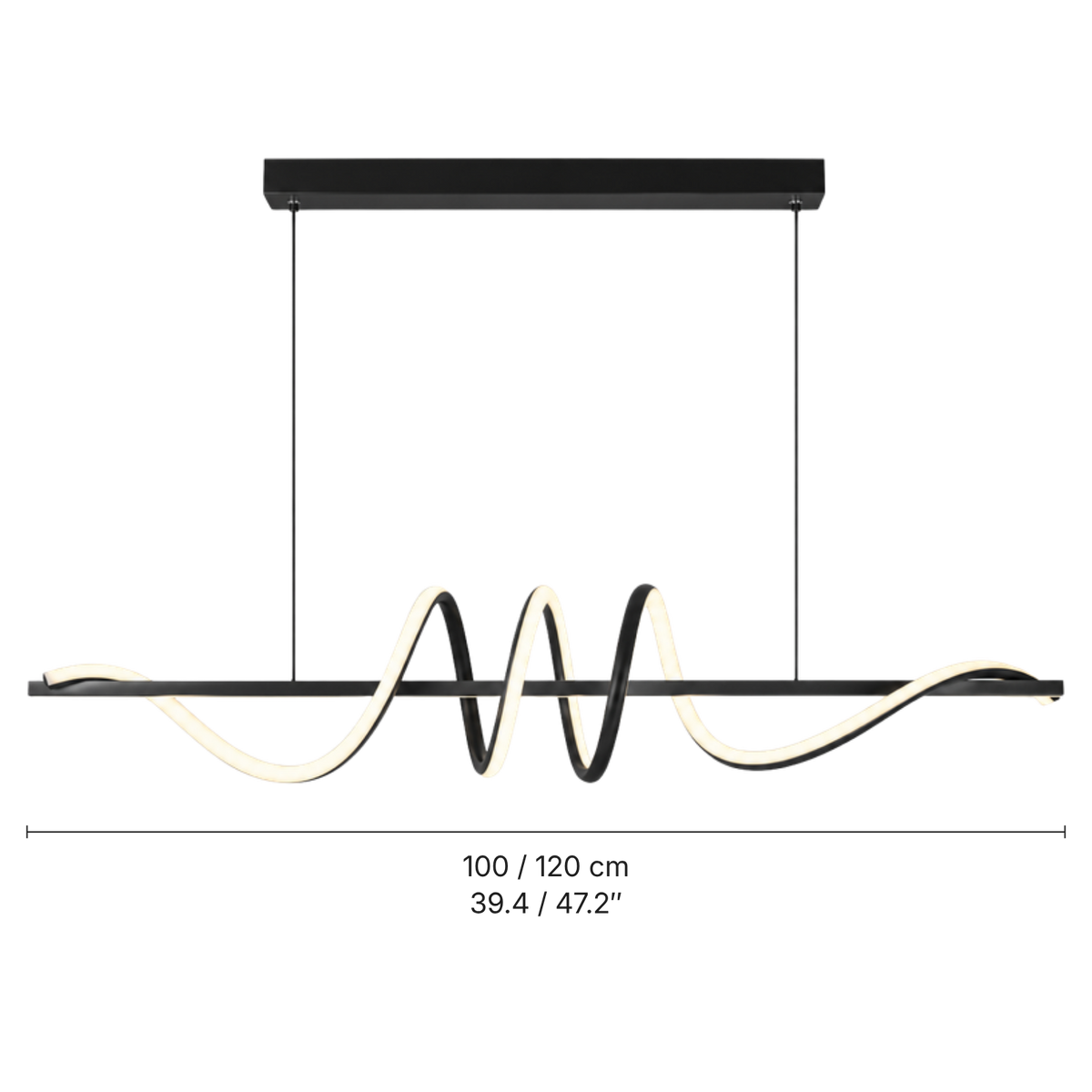 Sculptural Wave LED Pendant Light – Linear Hanging Lighting
