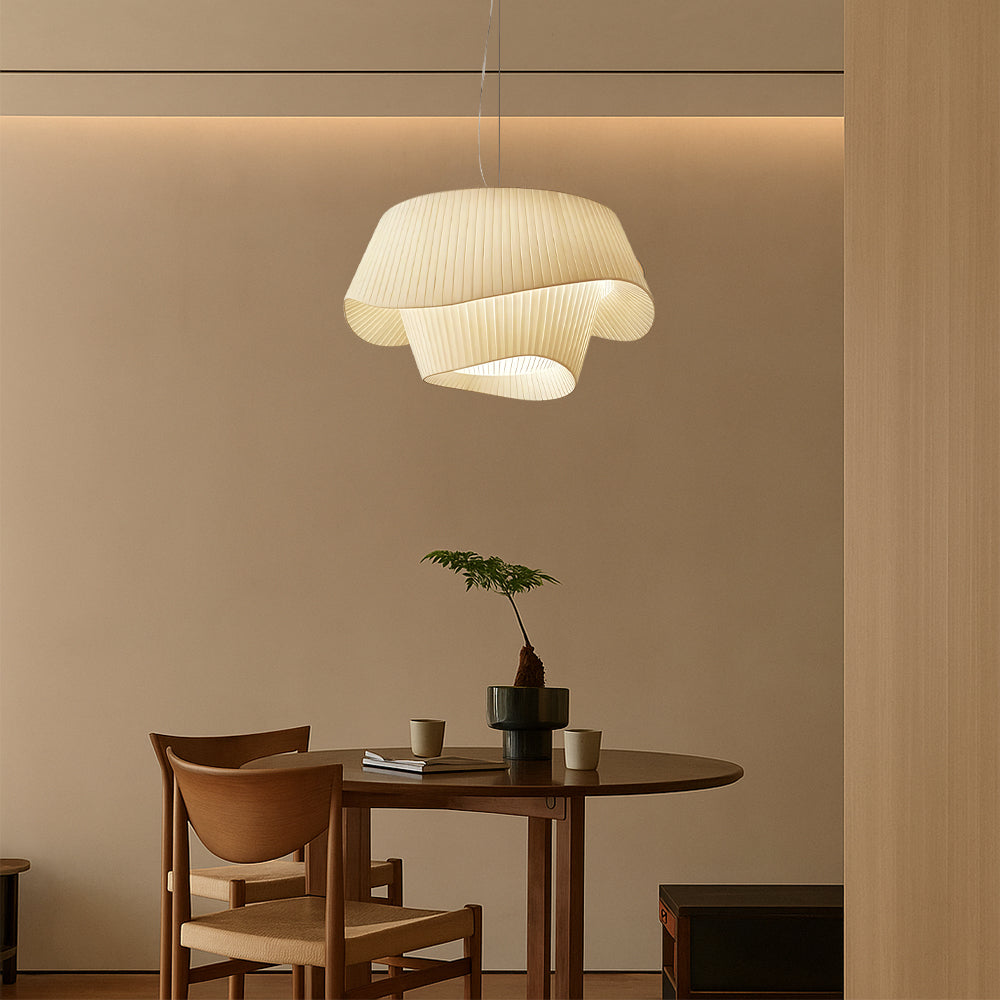 Wave Fabric Pendant Light – Elegant Sculptural Hanging Lighting