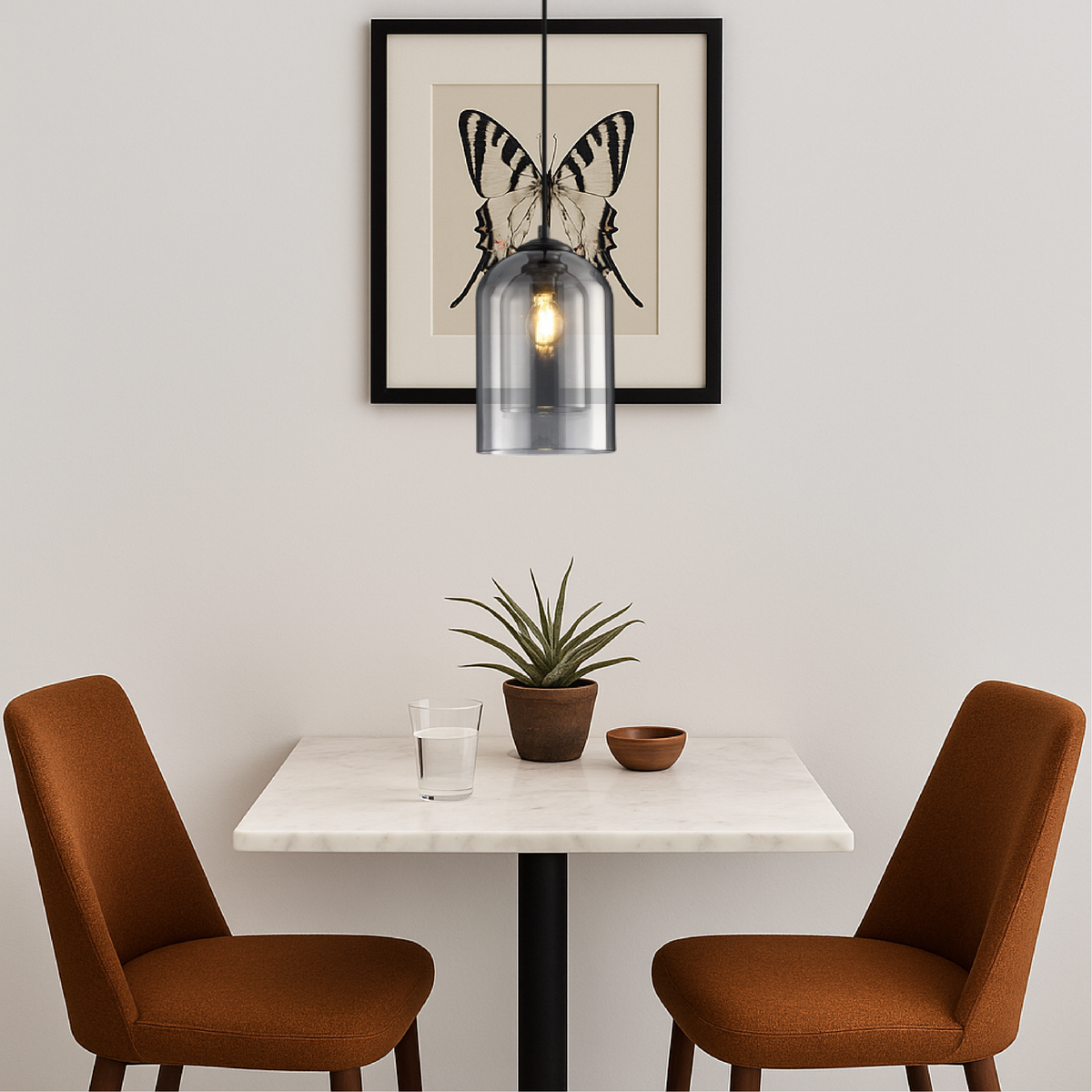 Modern Glass Pendant Light – Contemporary Double-Layer Hanging Lighting