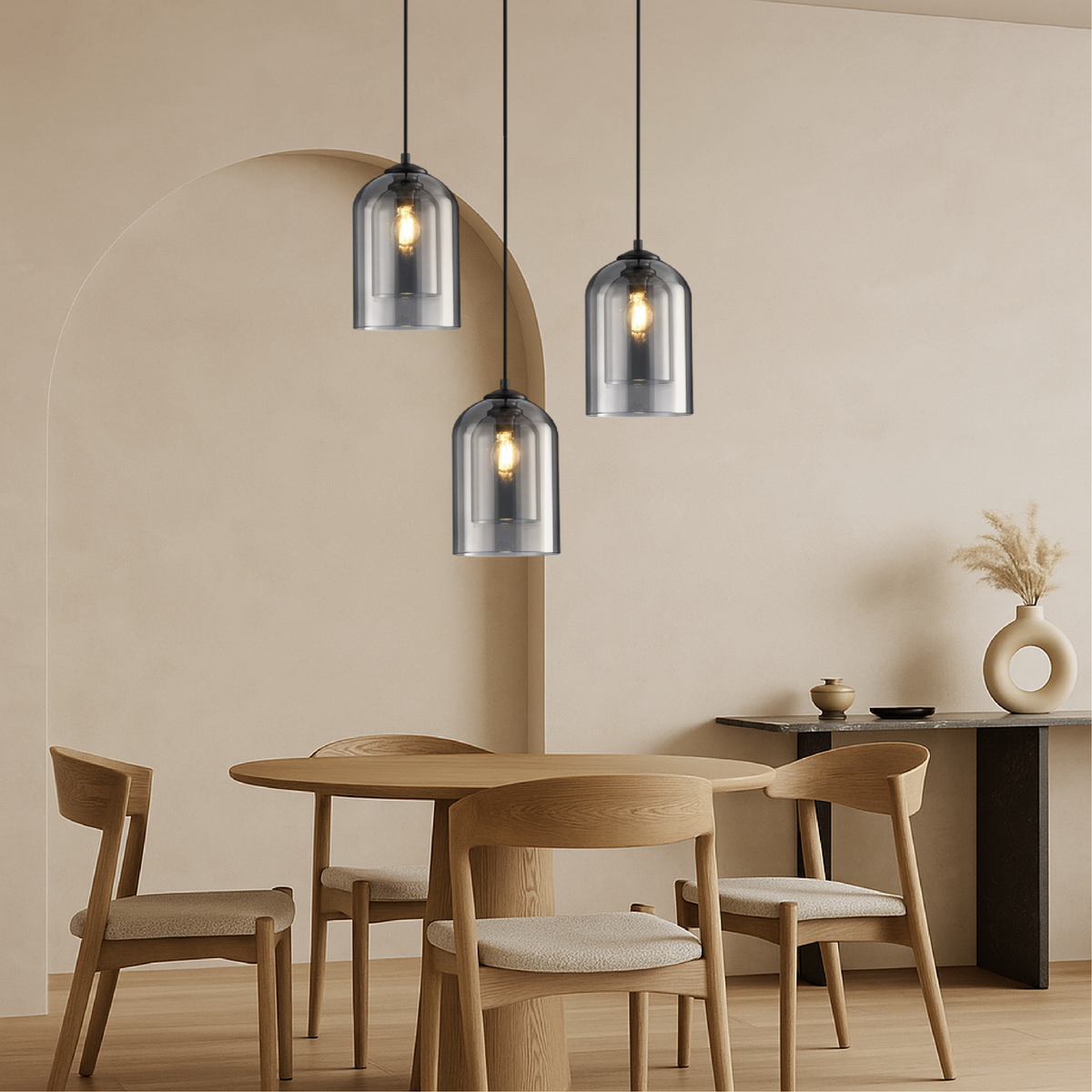 Modern Glass Pendant Light – Contemporary Double-Layer Hanging Lighting