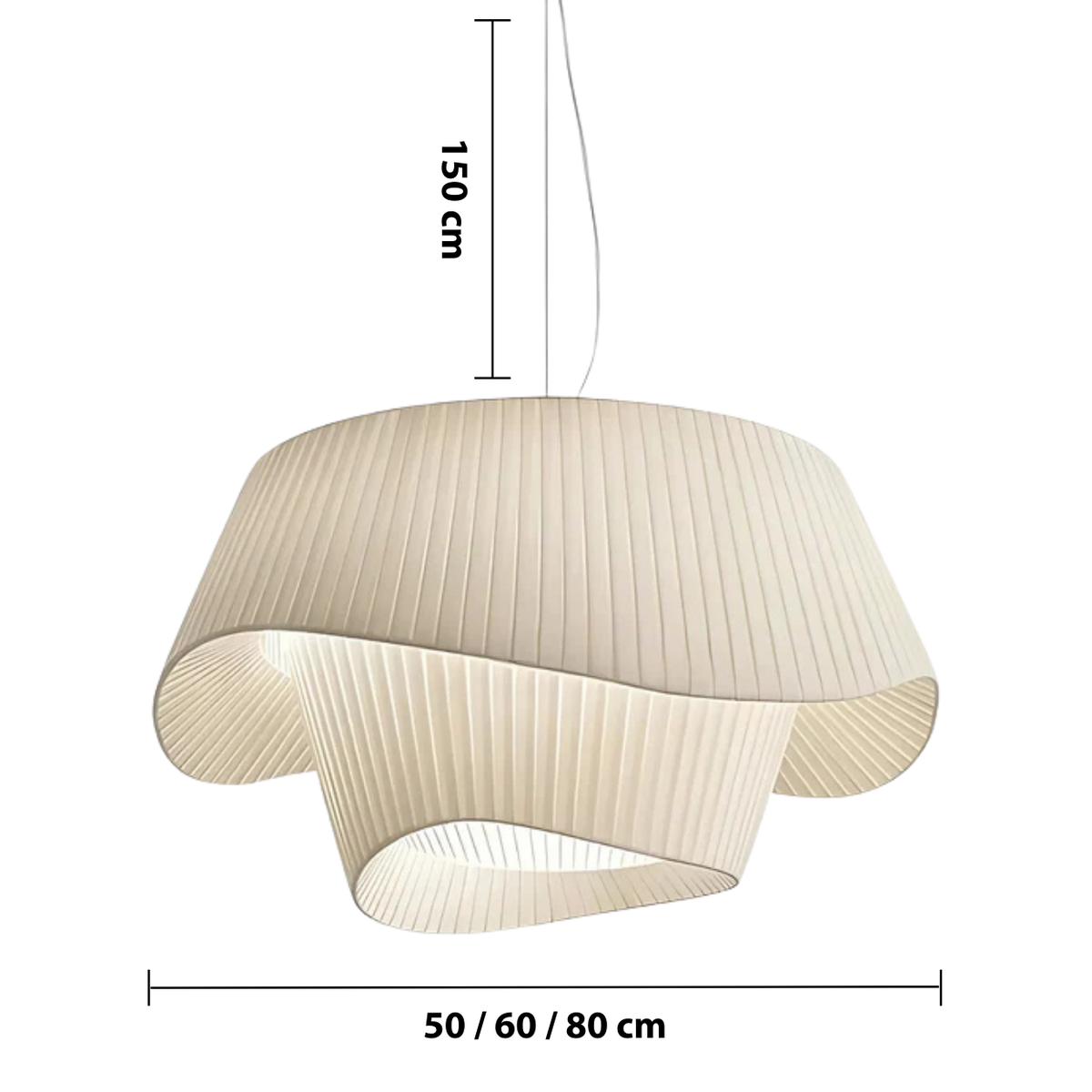 Wave Fabric Pendant Light – Elegant Sculptural Hanging Lighting