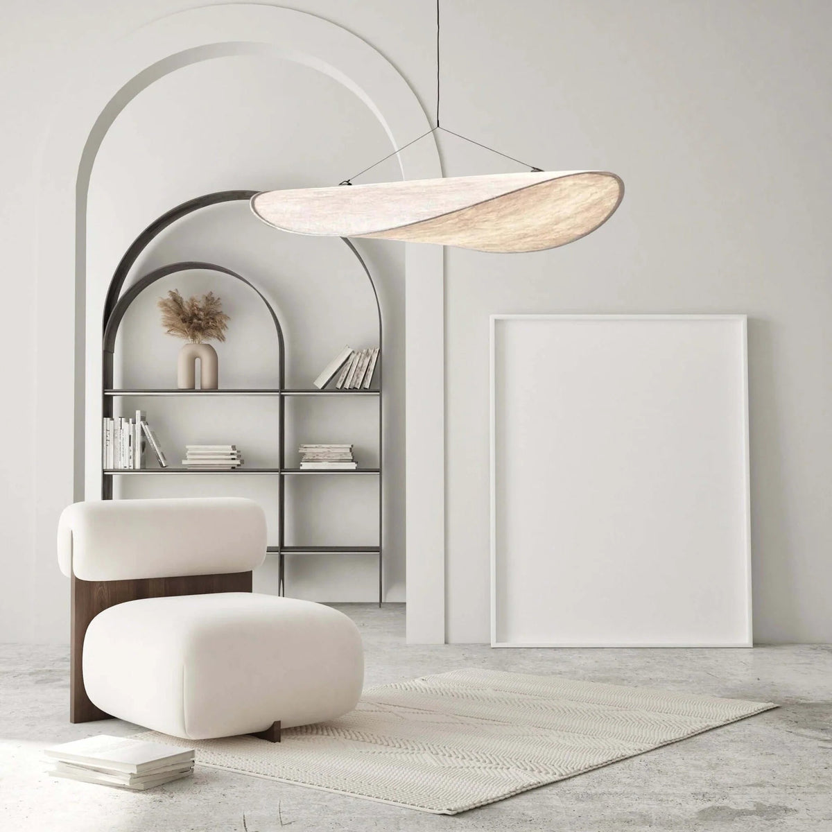 Japandi Sculptural Pendant Light – Organic Wave Lighting