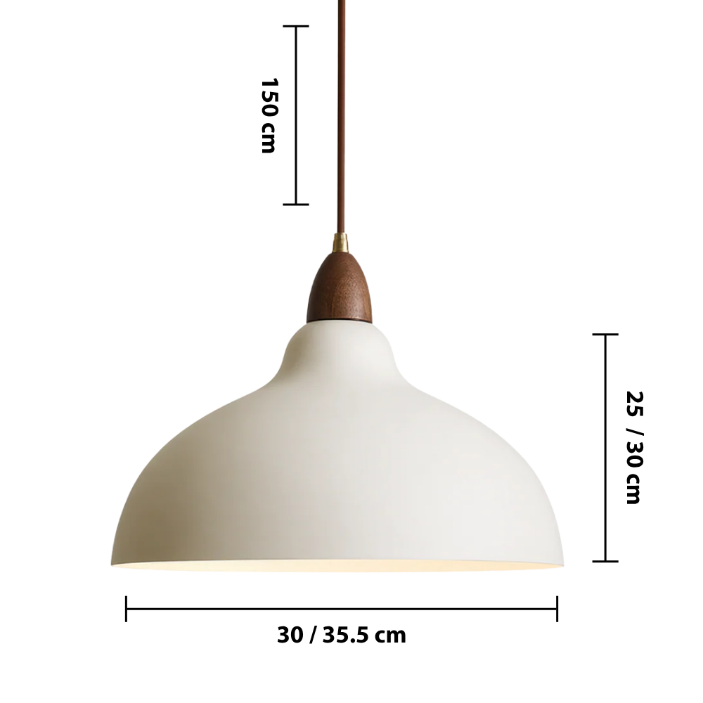 Scandinavian Wood and Metal Pendant Light – Modern Minimalist Lighting