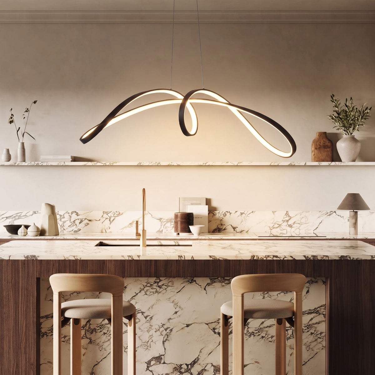 Sculptural Spiral LED Pendant Light – Contemporary Hanging Lighting