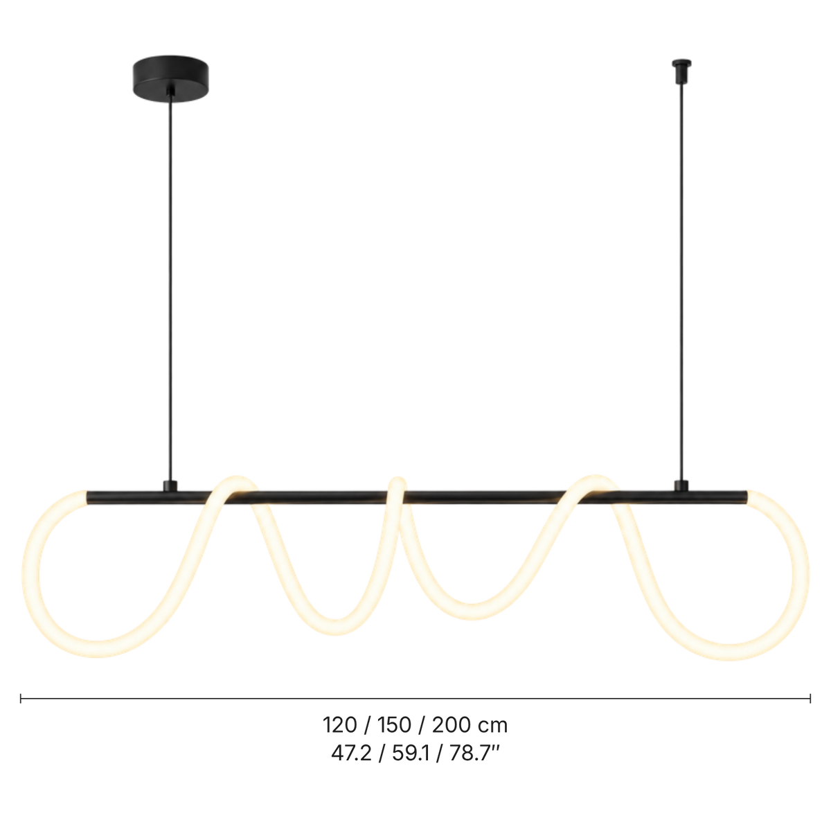 Wave Linear LED Pendant Light – Sculptural Hanging Lighting