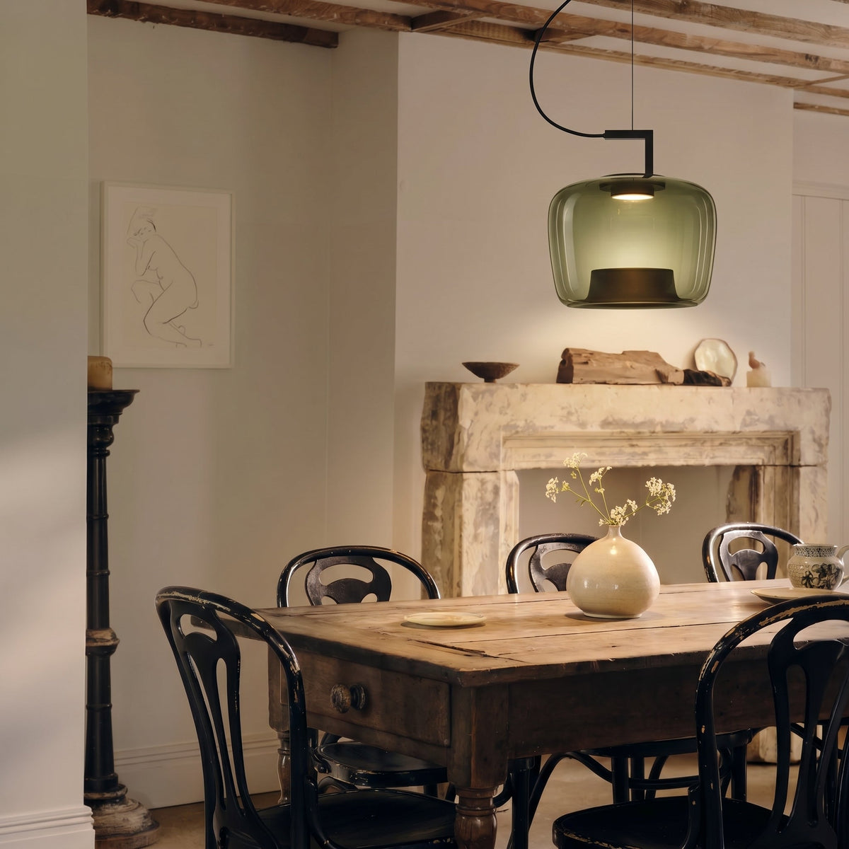Modern Glass Pendant Light – Elegant Amber Glass Lighting