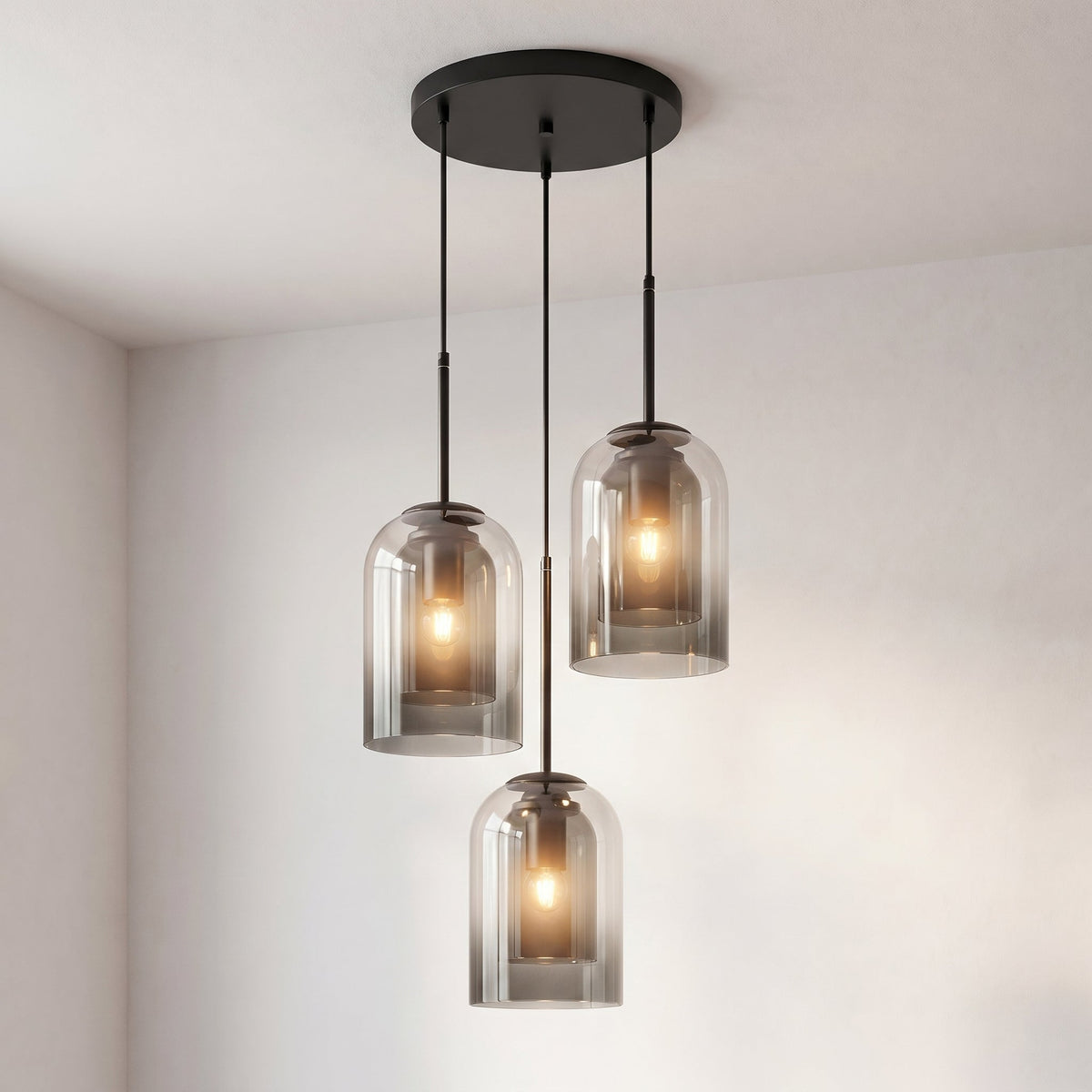 Modern Glass Pendant Light – Contemporary Double-Layer Hanging Lighting