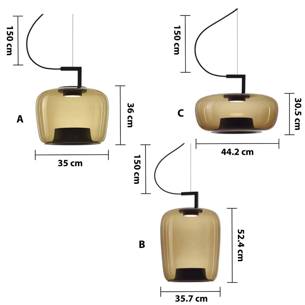 Modern Glass Pendant Light – Elegant Amber Glass Lighting