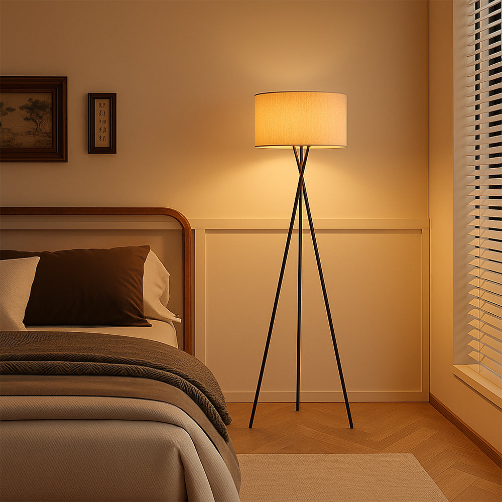Tripod Fabric Floor Lamp – Modern Minimalist Lighting