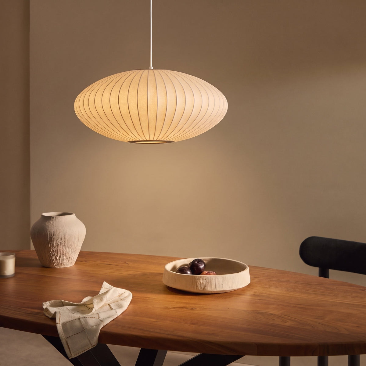 Italian Silk Pendant Light – Elegant Modern Hanging Lighting