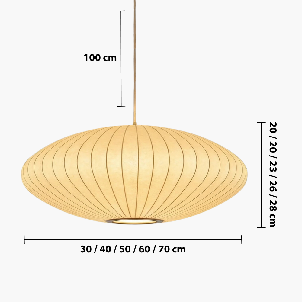 Italian Silk Pendant Light – Elegant Modern Hanging Lighting