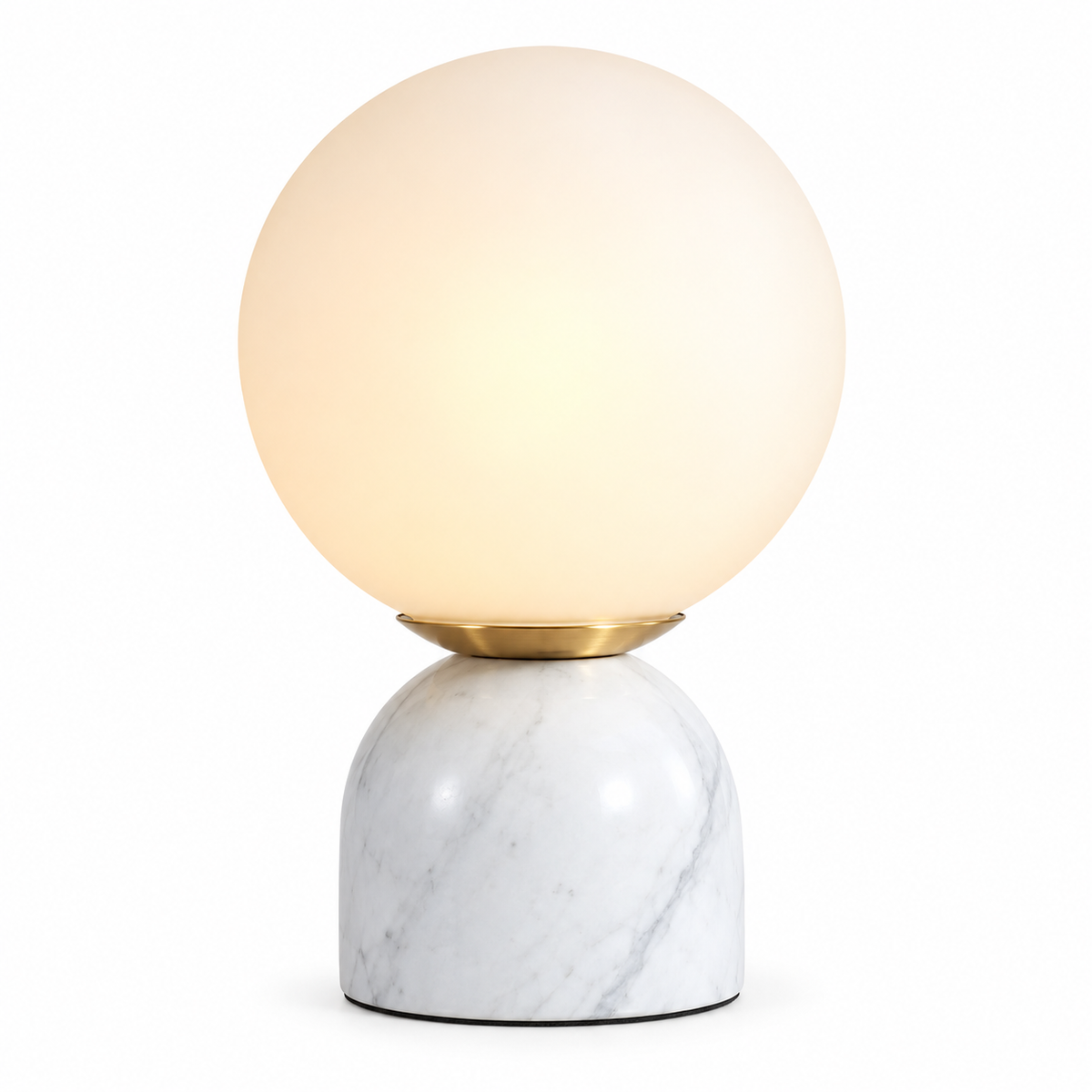 Marble Globe Table Lamp – Minimalist Glass Lighting