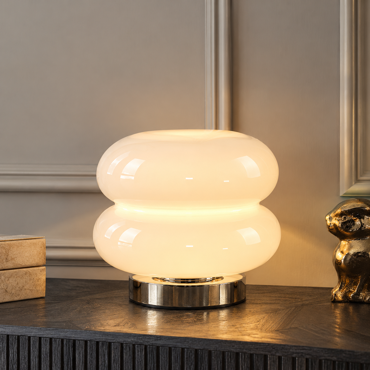 Double-Layer Glass Table Lamp – Retro Bauhaus Lighting