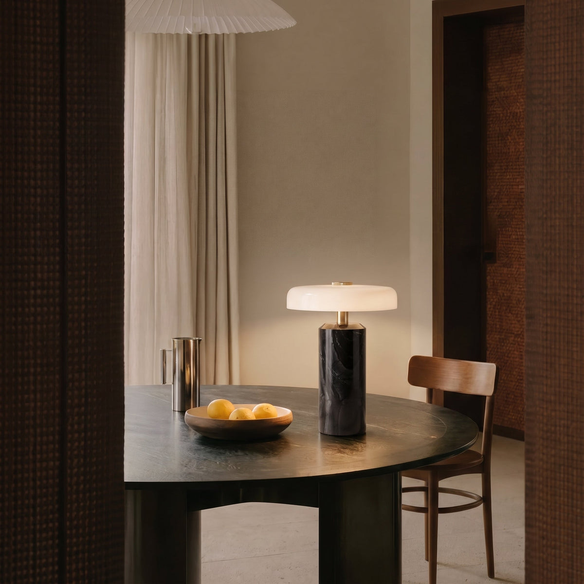Marble Glass Table Lamp – Modern Rechargeable Ambient Lighting