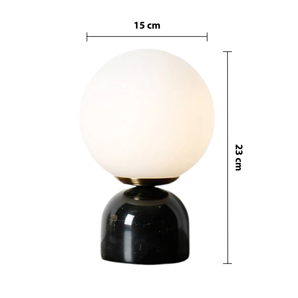 Hindsa Table Lamp – Elegant Marble and Glass Globe Lighting