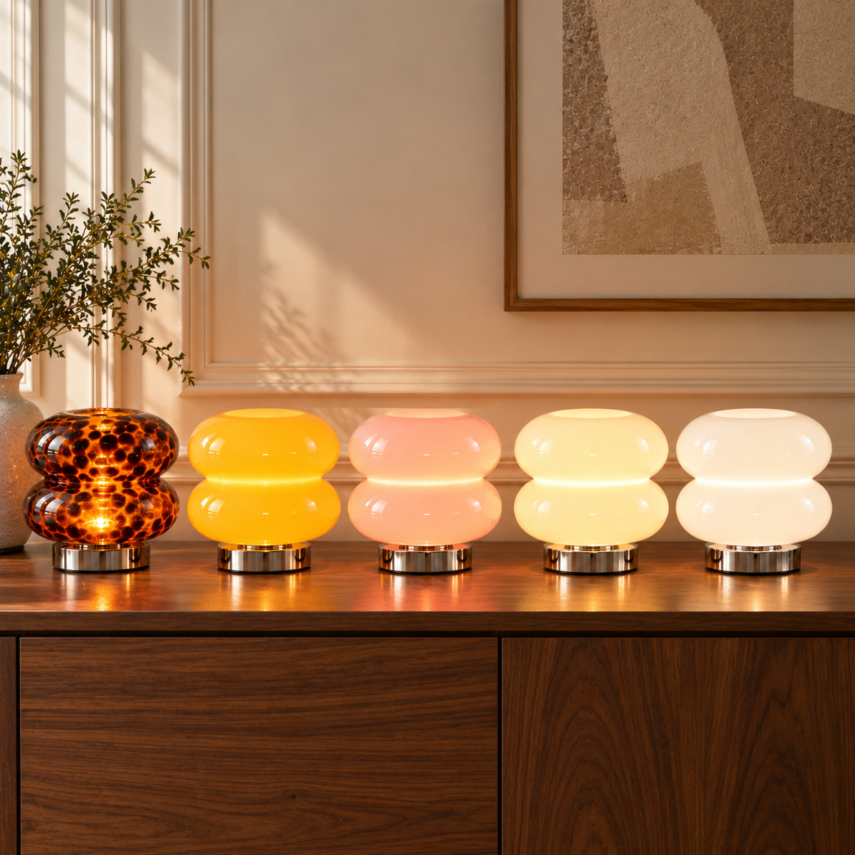 Double-Layer Glass Table Lamp – Retro Bauhaus Lighting